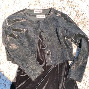 Black velvet knee Length dress